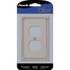 Amerelle Imperial Bead Brushed Nickel Gray 1 gang Metal Duplex Outlet Wall Plate 74DBN